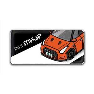 MKJP エンブレム 2個入り ニッサン GT-R R35 ベース：ブラック フロントアップ 車カラ...
