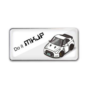 MKJP エンブレム 2個入り ニッサン GT-R R35 ベース：ホワイト 車カラー：ホワイト ゆ...