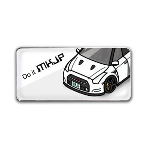 MKJP エンブレム 2個入り ニッサン GT-R R35 ベース：ホワイト フロントアップ 車カラ...