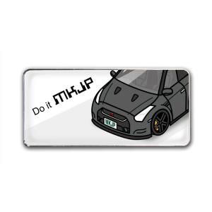 MKJP エンブレム 2個入り ニッサン GT-R R35 ベース：ホワイト フロントアップ 車カラ...