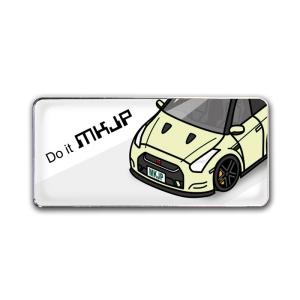 MKJP エンブレム 2個入り ニッサン GT-R R35 ベース：ホワイト フロントアップ 車カラ...