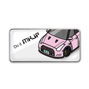 MKJP エンブレム 2個入り ニッサン GT-R R35 ベース：ホワイト フロントアップ 車カラ...