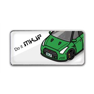 MKJP エンブレム 2個入り ニッサン GT-R R35 ベース：ホワイト フロントアップ 車カラ...