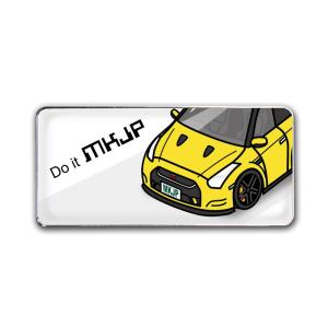 MKJP エンブレム 2個入り ニッサン GT-R R35 ベース：ホワイト フロントアップ 車カラ...