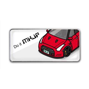 MKJP エンブレム 2個入り ニッサン GT-R R35 ベース：ホワイト フロントアップ 車カラ...