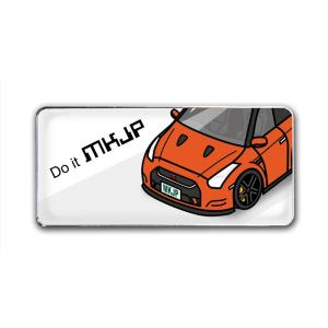 MKJP エンブレム 2個入り ニッサン GT-R R35 ベース：ホワイト フロントアップ 車カラ...