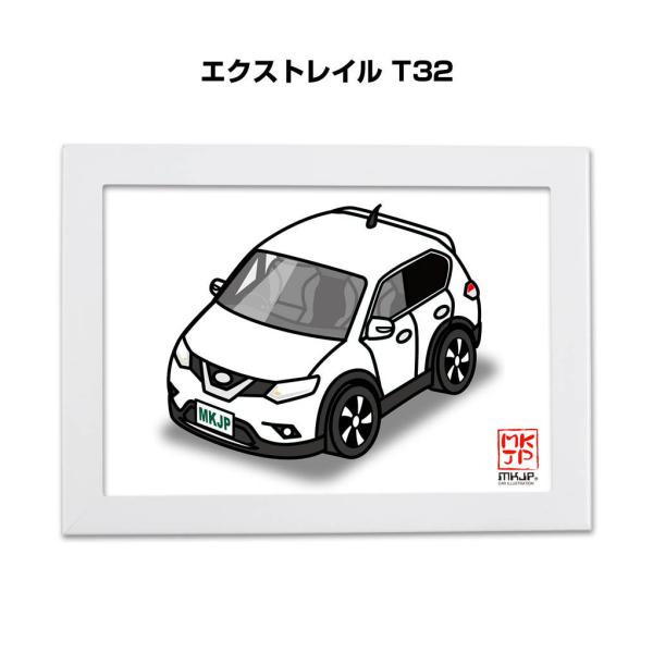MKJP イラストA5 フレーム付き ニッサン エクストレイル T32 ゆうメール送料無料