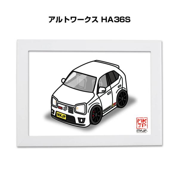 MKJP イラストA5 フレーム付き スズキ アルトワークス HA36S ゆうメール送料無料