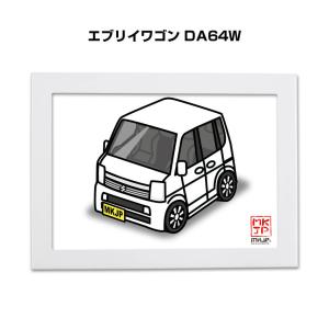 MKJP イラストA5 フレーム付き スズキ エブリイワゴン DA64Wの商品画像