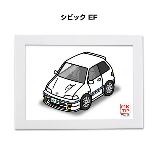 MKJP イラストA5 フレーム付き ホンダ シビック EF ゆうメール送料無料