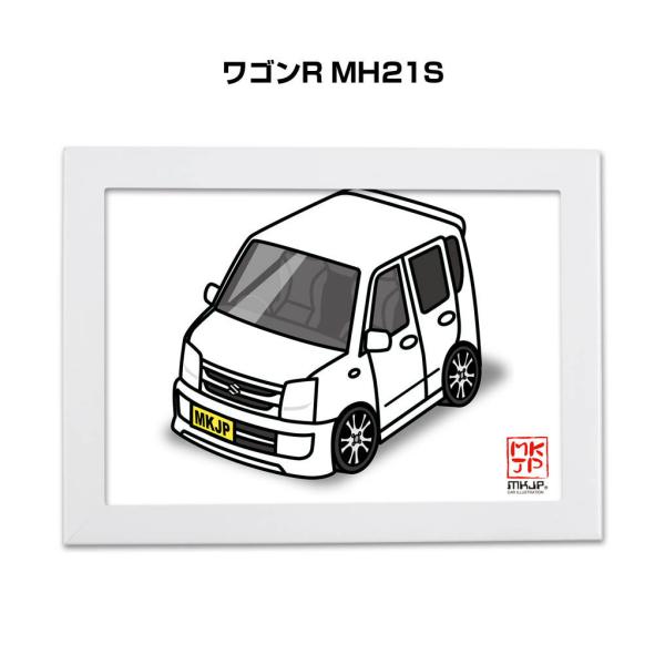 MKJP イラストA5 フレーム付き スズキ ワゴンR MH21S ゆうメール送料無料