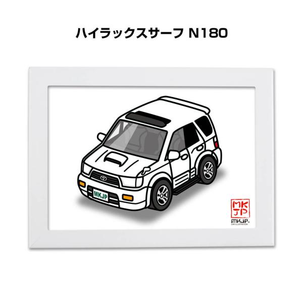 MKJP イラストA5 フレーム付き トヨタ ハイラックスサーフ N180 ゆうメール送料無料