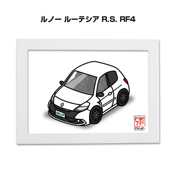 MKJP イラストA5 フレーム付き 外車 ルノー ルーテシア R.S. RF4 ゆうメール送料無料