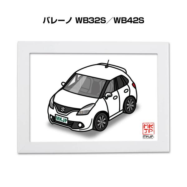 MKJP イラストA5 フレーム付き スズキ バレーノ WB32S／WB42S ゆうメール送料無料