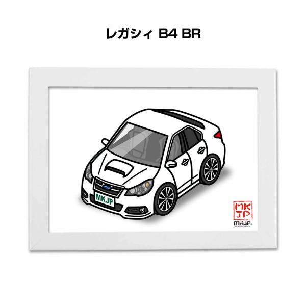 MKJP イラストA5 フレーム付き スバル レガシィ B4 BR  ゆうメール送料無料