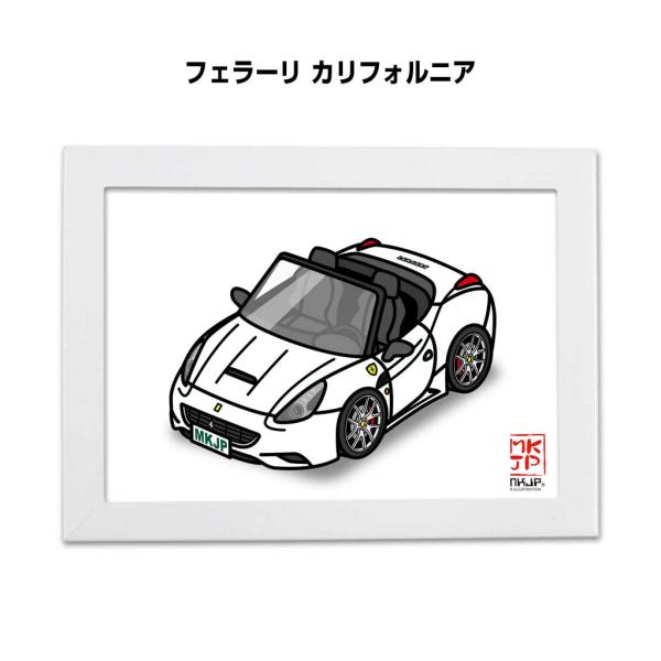MKJP イラストA5 フレーム付き 外車 フェラーリ カリフォルニア ゆうメール送料無料