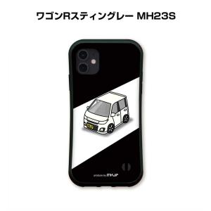 グリップケース スマホケース iPhone15 iPhone14 iPhone13 車好き 祝い スズキ ワゴンRスティングレー MH23S ゆうパケット送料無料｜mkjp