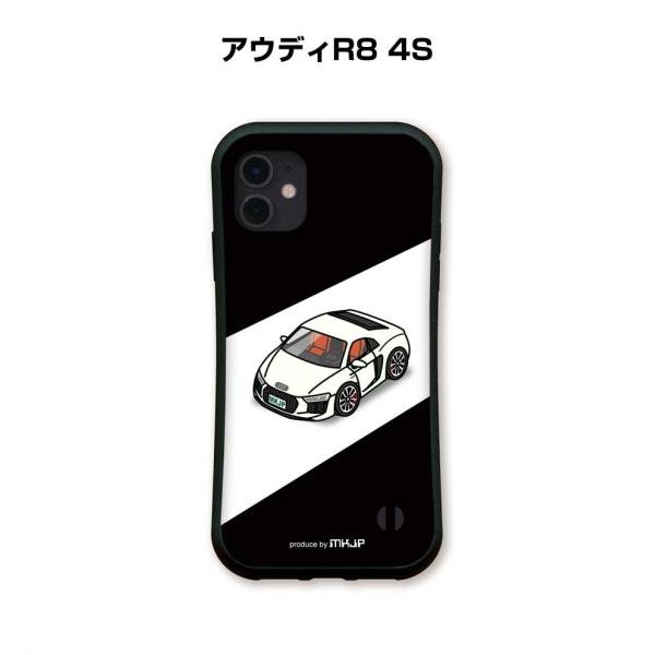 iPhoneグリップケース iPhone各種 車好き アウディR8 4S ゆうパケット送料無料