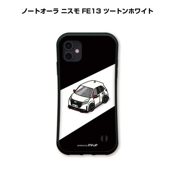 iPhoneグリップケース iPhone各種 車好き ノートオーラ ニスモ FE13 ツートンホワイ...