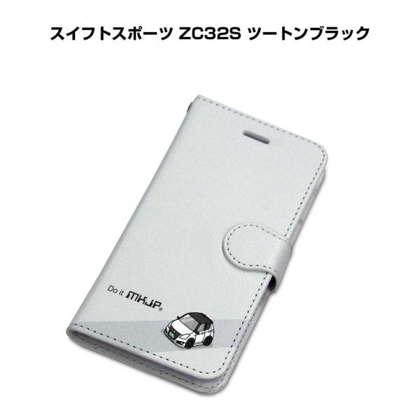 iPhoneケース 手帳タイプ iPhone各種 スイフトスポーツ ZC32S ツートンブラック ゆ...