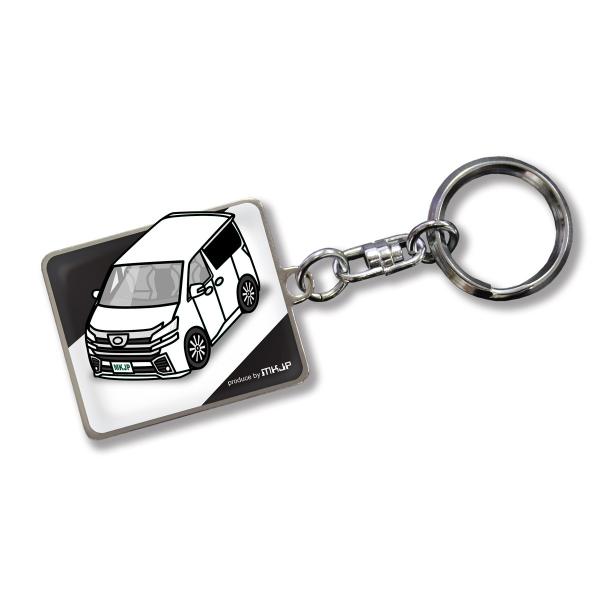 MKJP カスタムキーホルダー トヨタ ヴェルファイア30 車カラー：ホワイト ゆうメール送料無料