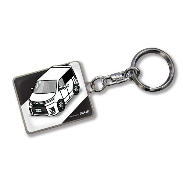 MKJP カスタムキーホルダー トヨタ ヴォクシーZRR80 車カラー：ホワイト ゆうメール送料無料