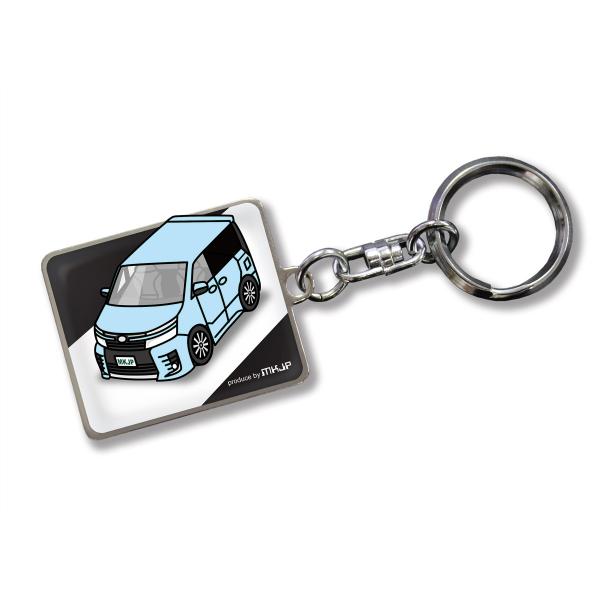 MKJP カスタムキーホルダー トヨタ ヴォクシーZRR80 車カラー：水色 ゆうメール送料無料