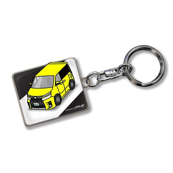 MKJP カスタムキーホルダー トヨタ ヴォクシーZRR80 車カラー：イエロー ゆうメール送料無料