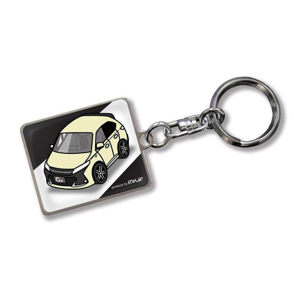 MKJP カスタムキーホルダー トヨタ ハリアーG's 車カラー：クリーム ゆうメール送料無料
