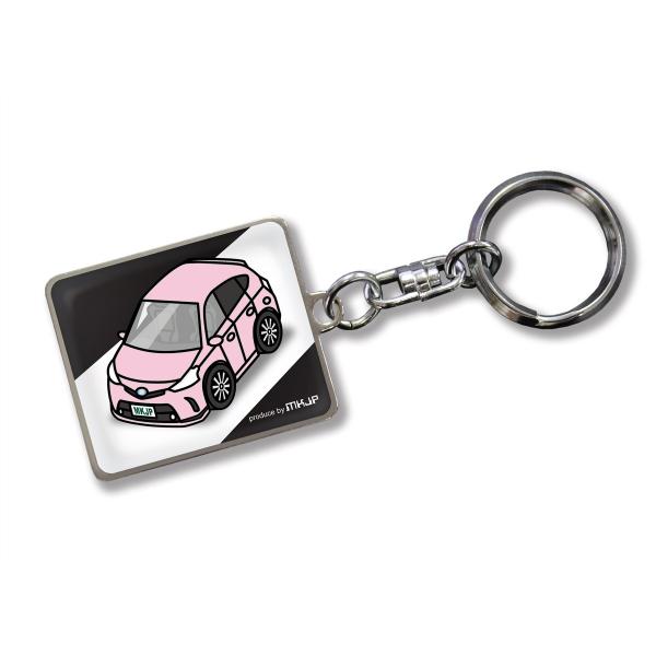 MKJP カスタムキーホルダー トヨタ プリウスα後期 車カラー：ピンク ゆうメール送料無料