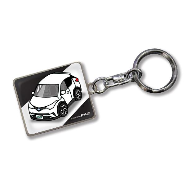 MKJP カスタムキーホルダー トヨタ C-HR ZYX10 車カラー：ホワイト ゆうメール送料無料