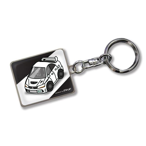 MKJP カスタムキーホルダー ミツビシ ランサーエボリューション7 CT9A 車カラー：ホワイト ...