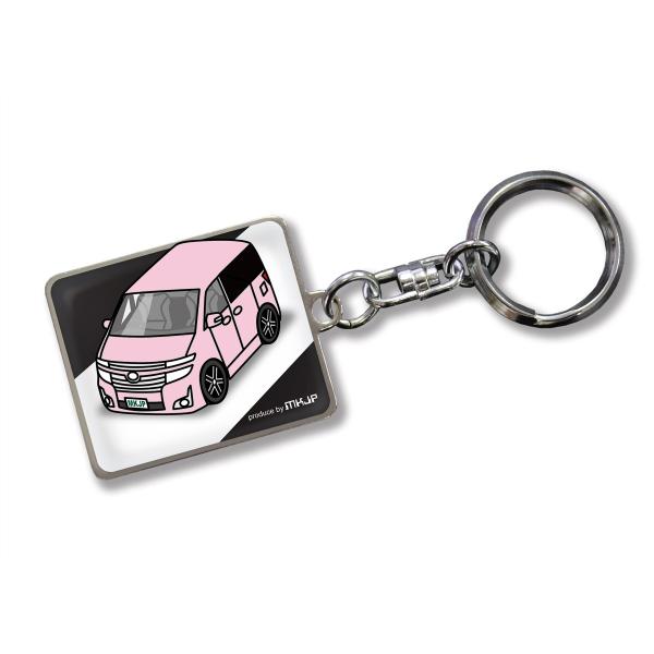 MKJP カスタムキーホルダー ニッサン エルグランド E52 車カラー：ピンク ゆうメール送料無料