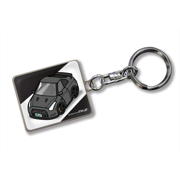 MKJP カスタムキーホルダー ニッサン GT-R R35 車カラー：ブラック ゆうメール送料無料