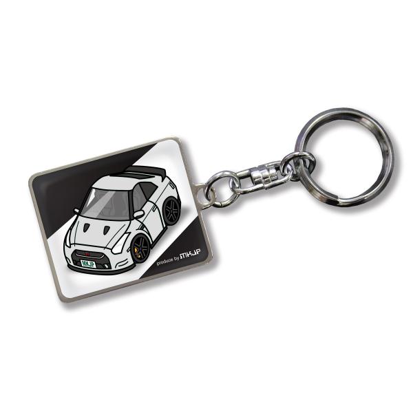 MKJP カスタムキーホルダー ニッサン GT-R R35 車カラー：シルバー ゆうメール送料無料