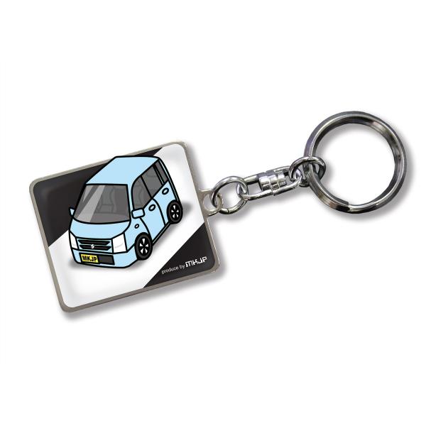 MKJP カスタムキーホルダー スズキ ワゴンR MH22S 車カラー：水色 ゆうメール送料無料