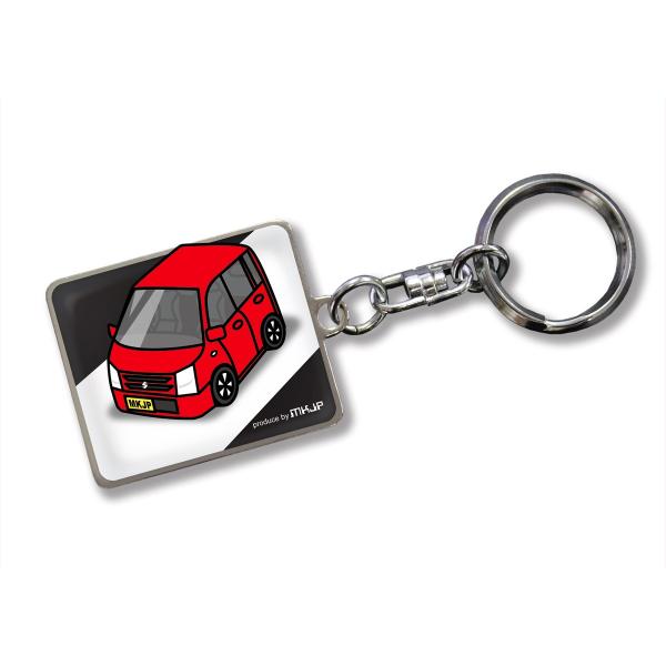 MKJP カスタムキーホルダー スズキ ワゴンR MH22S 車カラー：レッド ゆうメール送料無料