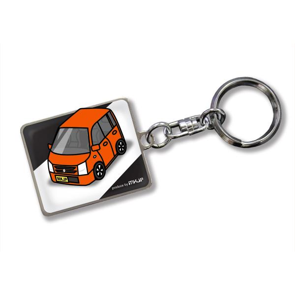 MKJP カスタムキーホルダー スズキ ワゴンR MH22S 車カラー：オレンジ ゆうメール送料無料