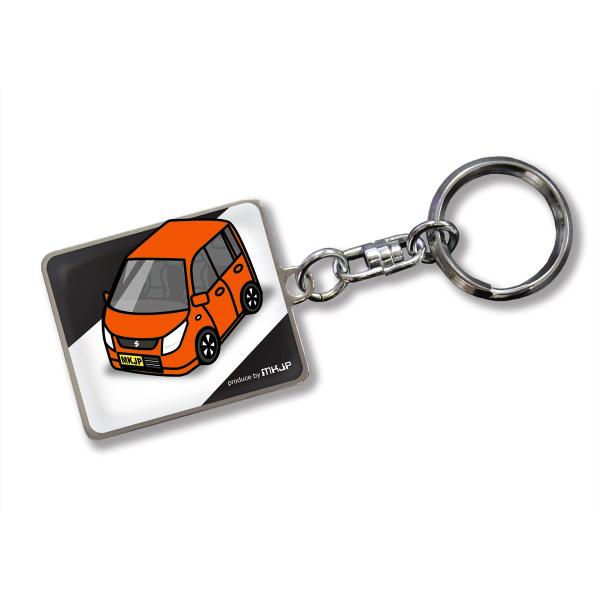MKJP カスタムキーホルダー スズキ ワゴンR MH23S 車カラー：オレンジ ゆうメール送料無料