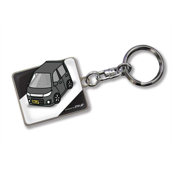 MKJP カスタムキーホルダー スズキ ワゴンRスティングレー MH23S 車カラー：ブラック ゆう...