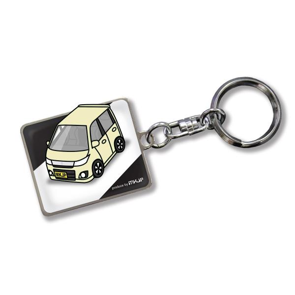 MKJP カスタムキーホルダー スズキ ワゴンRスティングレー MH23S 車カラー：クリーム ゆう...