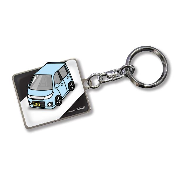 MKJP カスタムキーホルダー スズキ ワゴンRスティングレー MH23S 車カラー：水色 ゆうメー...