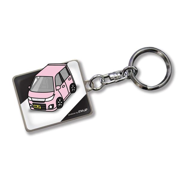 MKJP カスタムキーホルダー スズキ ワゴンRスティングレー MH23S 車カラー：ピンク ゆうメ...
