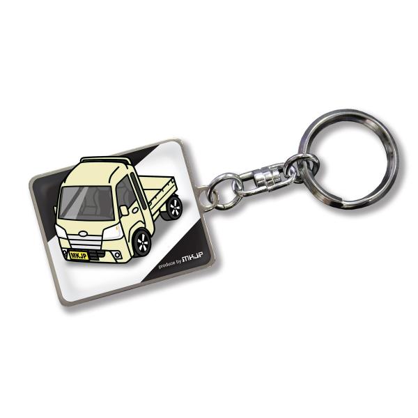 MKJP カスタムキーホルダー ダイハツ ハイゼットトラックJUMBO 車カラー：クリーム ゆうメー...