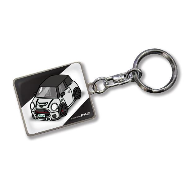 MKJP カスタムキーホルダー 外車 BMW MINI JCW F56 車カラー：シルバー ゆうメー...