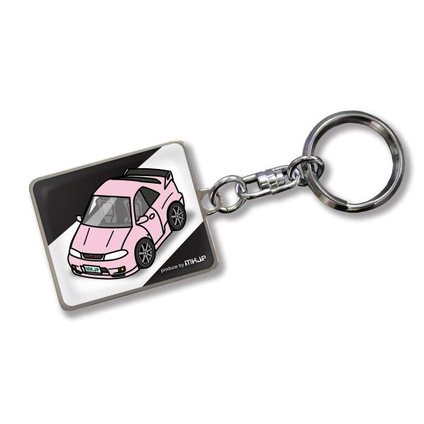 MKJP カスタムキーホルダー ニッサン スカイラインGT-R R33 車カラー：ピンク ゆうメール...