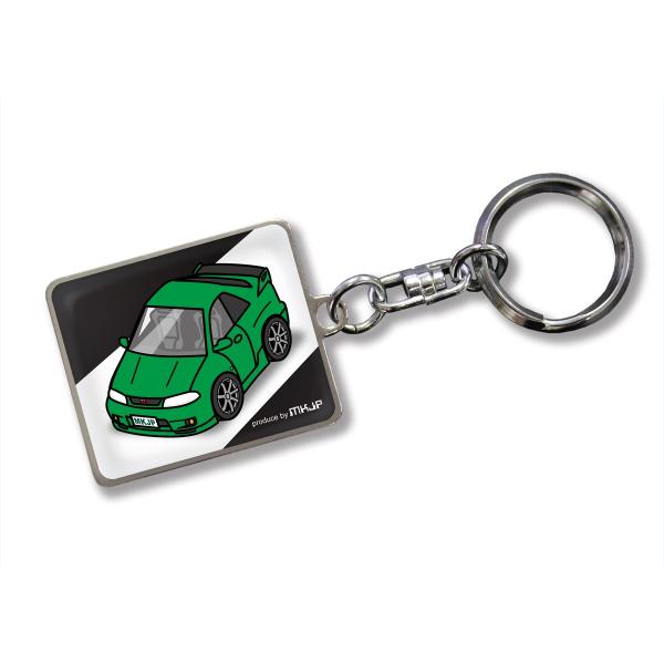MKJP カスタムキーホルダー ニッサン スカイラインGT-R R33 車カラー：グリーン ゆうメー...