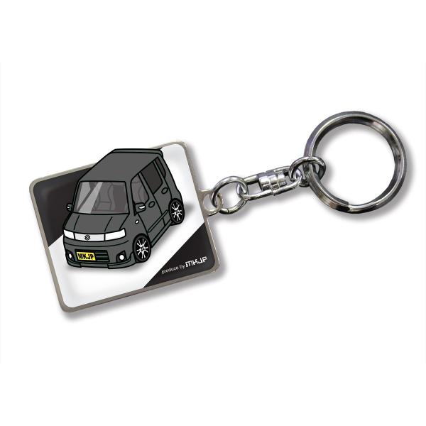 MKJP カスタムキーホルダー スズキ ワゴンR MH22S 車カラー：ブラック ゆうメール送料無料