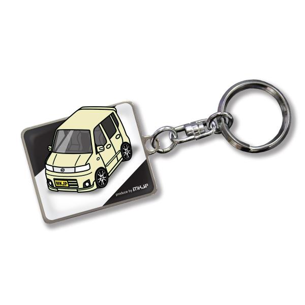 MKJP カスタムキーホルダー スズキ ワゴンR MH22S 車カラー：クリーム ゆうメール送料無料