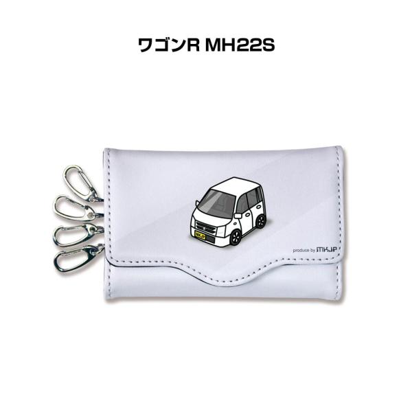 キーケース イラスト 車好き プレゼント 車 メンズ 男性 ワゴンR MH22S ゆうパケット送料無...